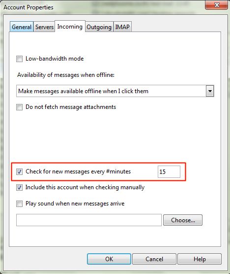 Opera mail : imap incoming