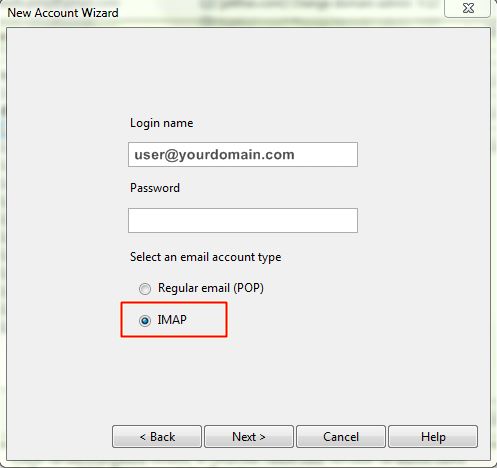 Opera mail : imap