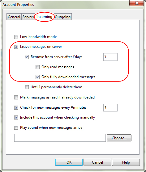 Opera Mail : Account Properties - Incoming