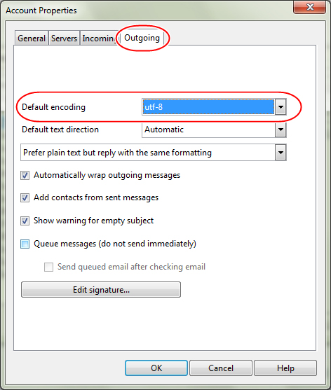 Opera Mail : Account Properties - Outgoing