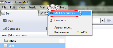 Create mail on Opera Mail